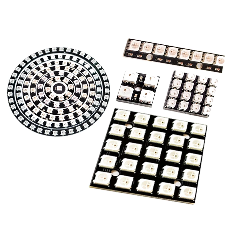 4 8 12 16 каналов WS2812 WS2812B WS 2811 5050 RGB модуль панели лампы 5 В 1 бит 24 радужная