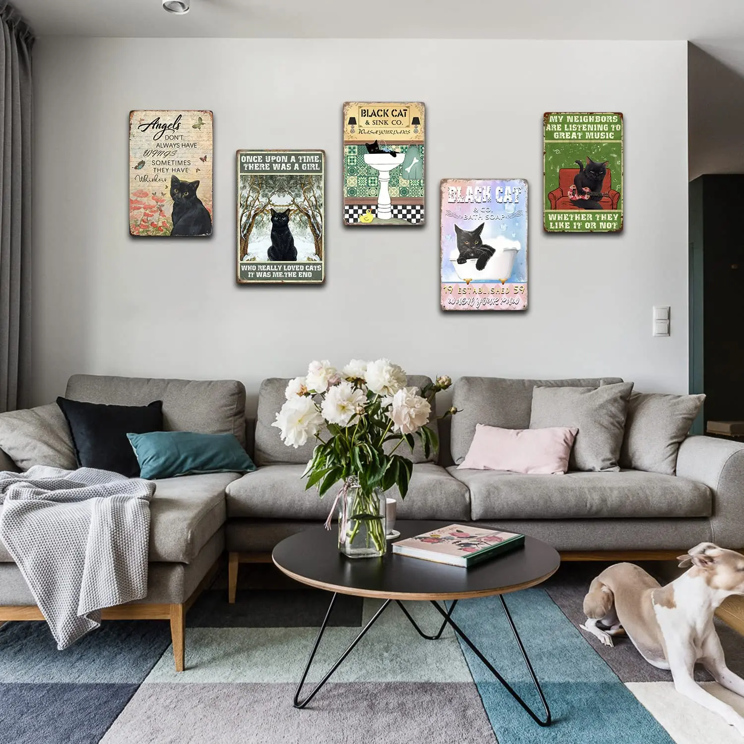 MLOVOS винтажный кухонный Декор Черный кот металлический жестяной знак Kitty