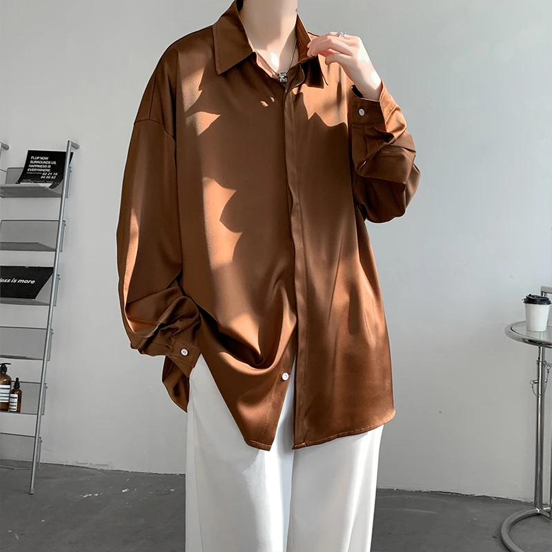 Рубашка мужская из вискозы с длинным рукавом и пуговицами 5XL-M