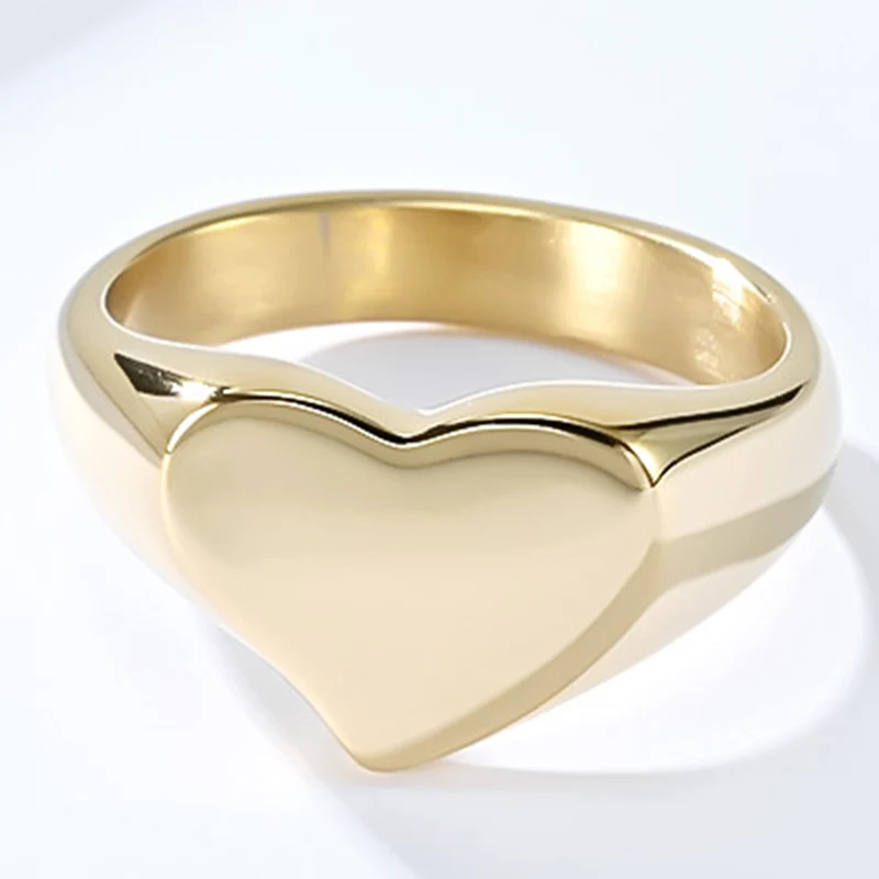 

Fashion Heart Stainless Steel Ring For Couple Lover Men Women Male Trend Waterproof Wedding Band Jewelry Wholesale Dropshipping