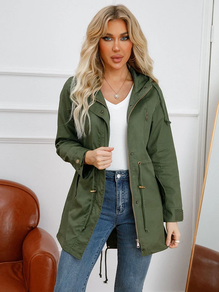 

Women's Demi-season Parka Fur Coat Winter Jackets 2023 Clothes Outerwear Autumn Cold Elegant Coats Feather Wool & Mix Woman Long