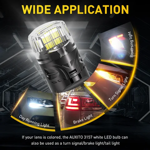 AUXITO 2 шт. Canbus T20 LED 7443 W21/5W Светодиодные лампы 7440 WY21W W21W Парковочные огни заднего хода Дневные ходовые огни без ошибок 6500K