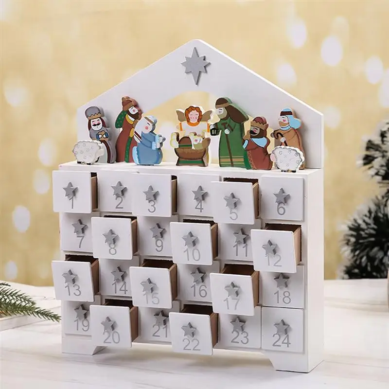 

1Pc Christmas Advent Calendar Drawer Desktop Ornament Xmas Gift Party Decoration