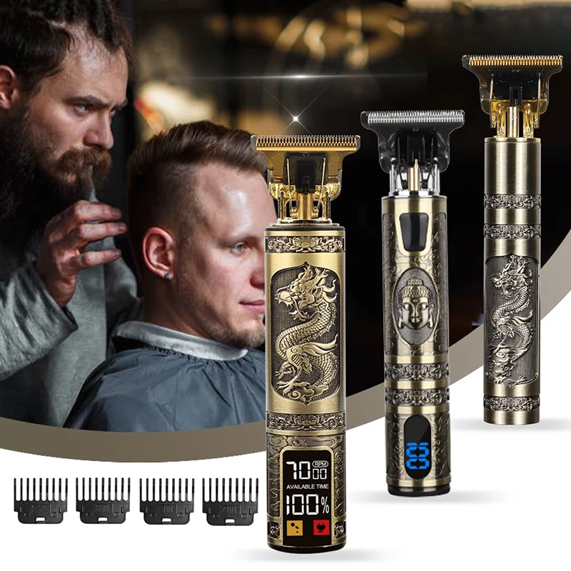 

Men's Barber Retro T9 Hair Trimmer Professional Razor Trimmer Kemei Heyar Cut Machine Wireless Hair Clipper Beard Man Shaving