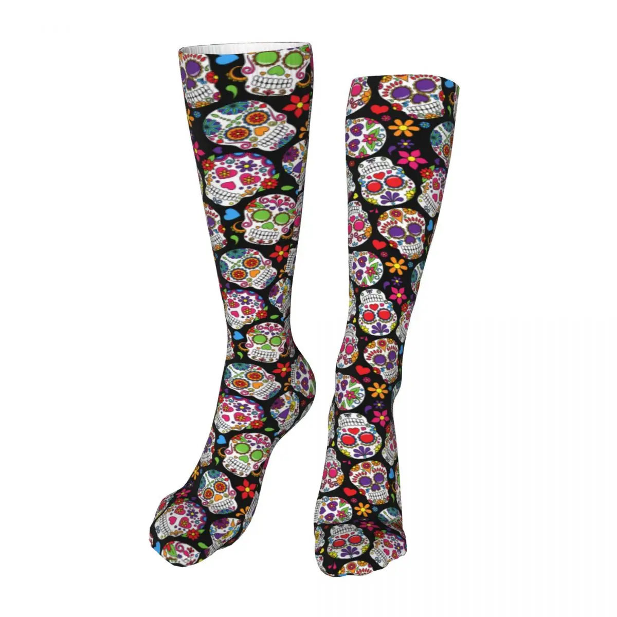 

Cycling Compression Stockings Day Of The Dead Sugar Skull Background Flying Swelling Sports Socks Men Women Hiking Running Socks