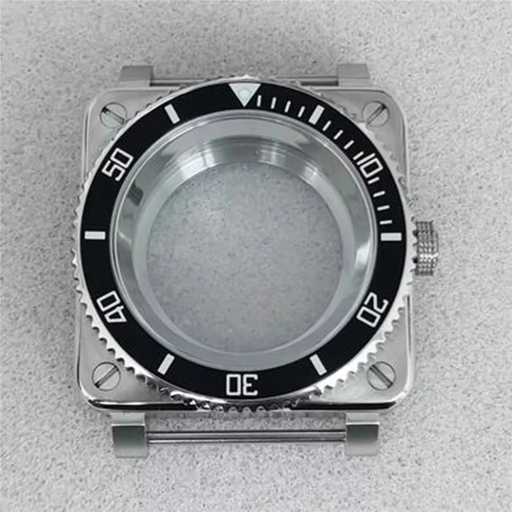 New Square Watch Case 42mm for NH35 NH36 Stainless Steel Steel Inner Shadow Sapphire Glass Case for NH35 NH36 4R 7S Movement