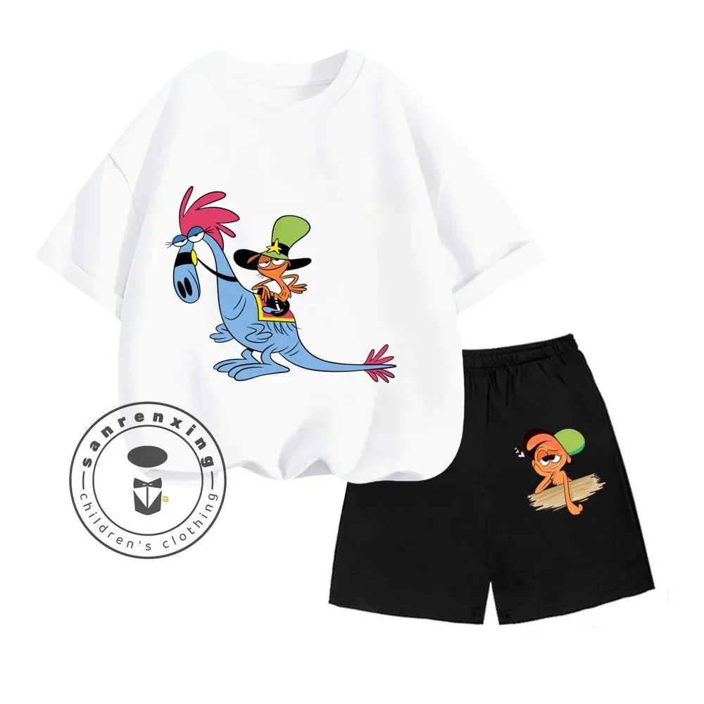 Комплект из двух предметов: шорты с круглым вырезом и свободными короткими