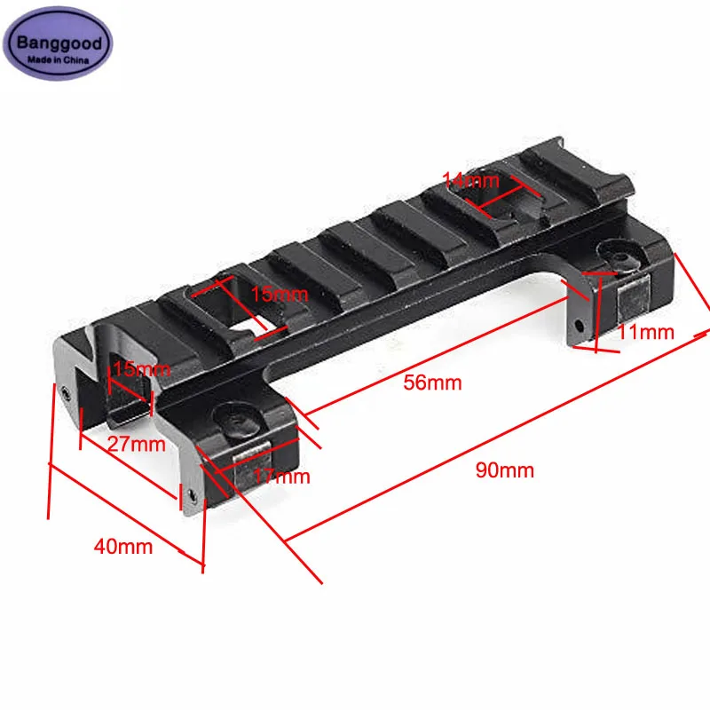 

Y0031 Tactical 8-Slots 20mm Top Picatinny Rail Claw Red Dot Sight Scope Mount for Airsoft HK GSG5 G3 HK53 Hunting Accessories