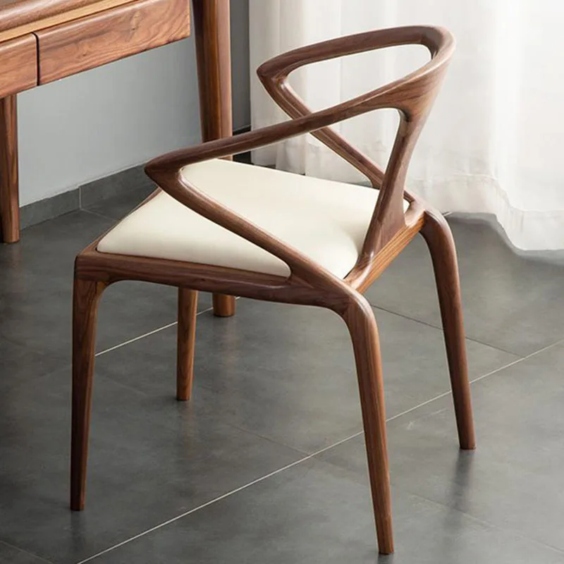 

ergonomic Nordic Dining Chairs Accent Arm Luxury Throne Office Dining Chairs Designer Wood Foldable Sillas De Comedor Furniture1