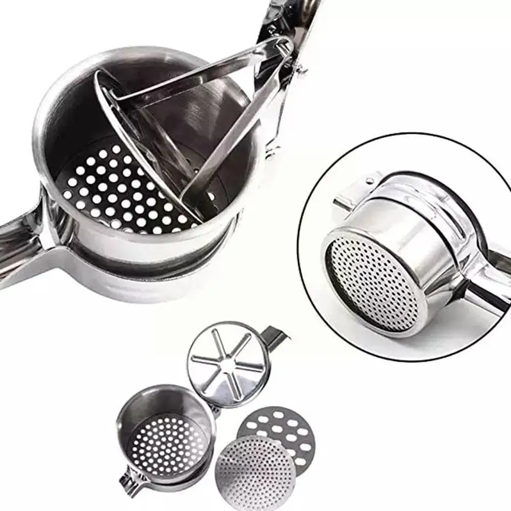 

Steel Potato Ricer Potato Ricer With 3 Interchangeable Discs Kitchen Accessories For Mashed Potatoes Gnocchi Baby B5u4