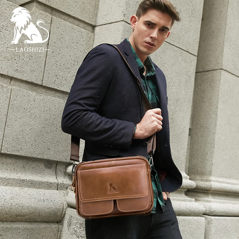 First layer cowhide youth men's street casual bag Japan and South Korea ipad flat leather shoulder messenger bag