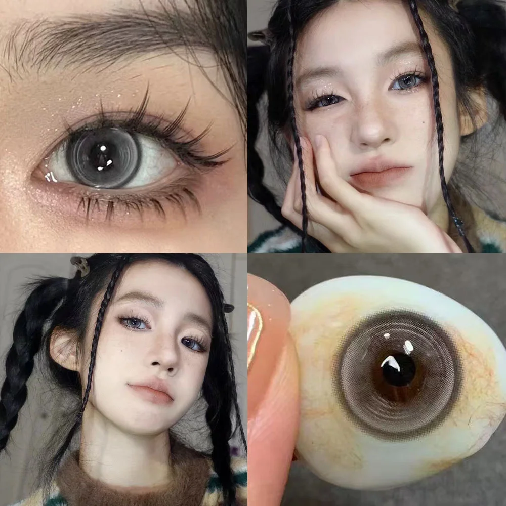 Серые детские спиртовые серые цветные контактные линзы для глаз натуральные