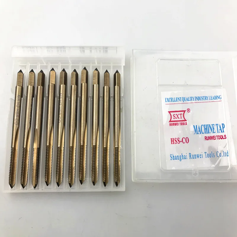 Бесплатная доставка, 1 шт., фреза с ЧПУ HSSM35 Co5 %, полностью шлифованная машина, винтовые метчики с прямой канавкой для нитей из нержавеющей стали