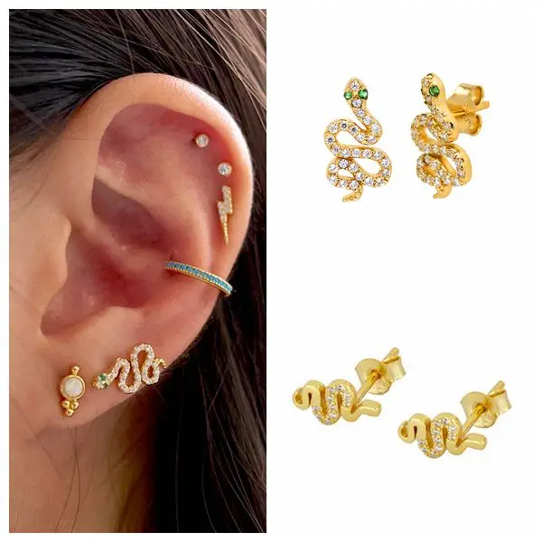 Женские серьги-гвоздики из серебра