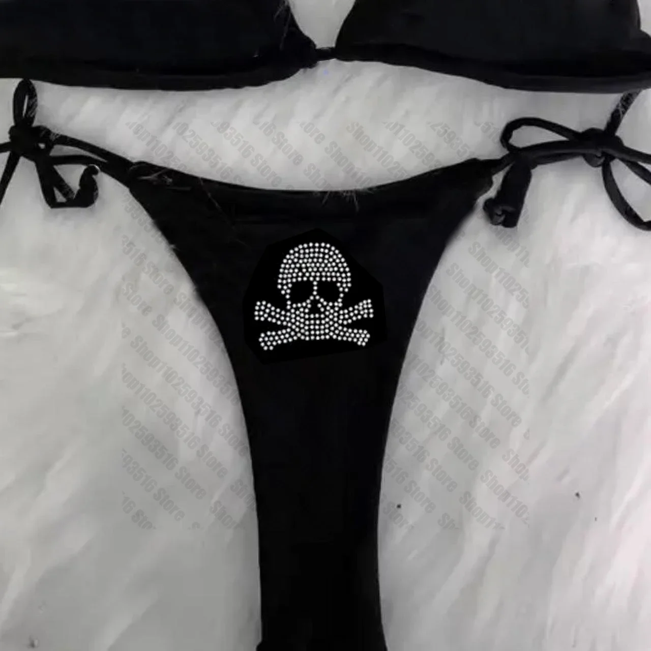 Женский раздельный купальник-бикини с эффектом эмо