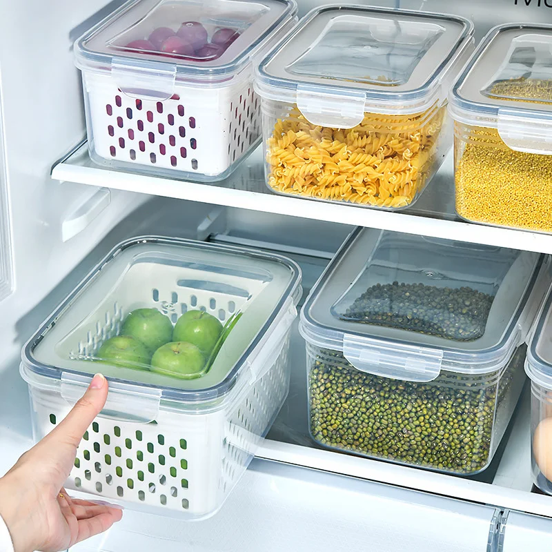 

Refrigerator Storage Box Fridge Organizer Vegetable Fruit Sealed Fresh-keeping Boxes Food Storage Container Kitchen Organizer