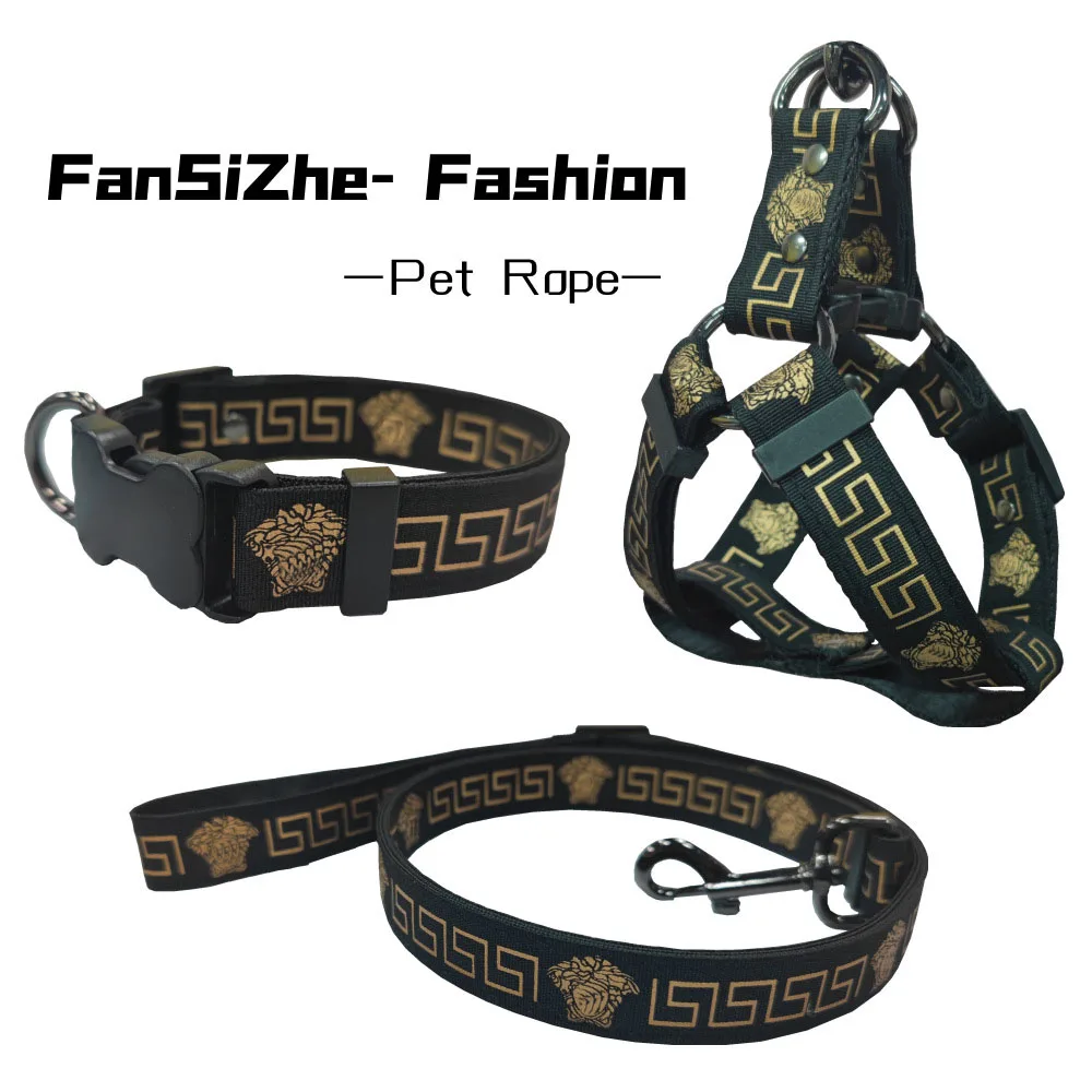 

Pupply Dog Pet Harness Leash 3pcs Sets Fashion Teddy Collar Dog Walking Rope Chain for Small Dogs Puppy