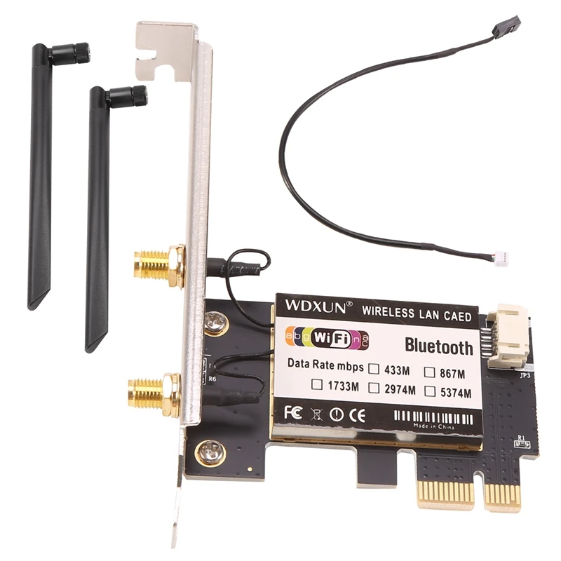 

WDXUN Pci Express 7260AC 2,4G/5G двухдиапазонный 7260NGW 867 Мбит/с беспроводной PCI-E Wi-Fi Bluetooth 4.0 WIFI карта рабочего стола