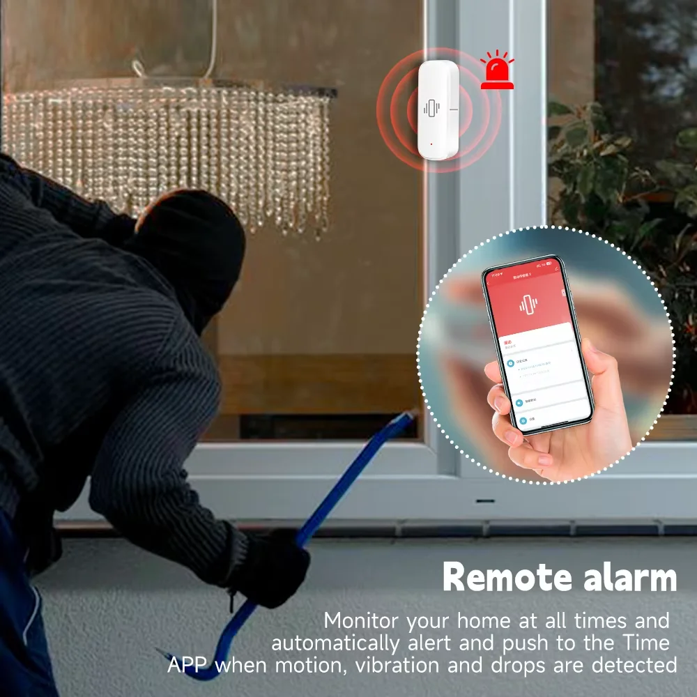 Умный датчик вибрации Tuya Wi-Fi/Zigbee защита дома приложение Smart Life удаленная ударная
