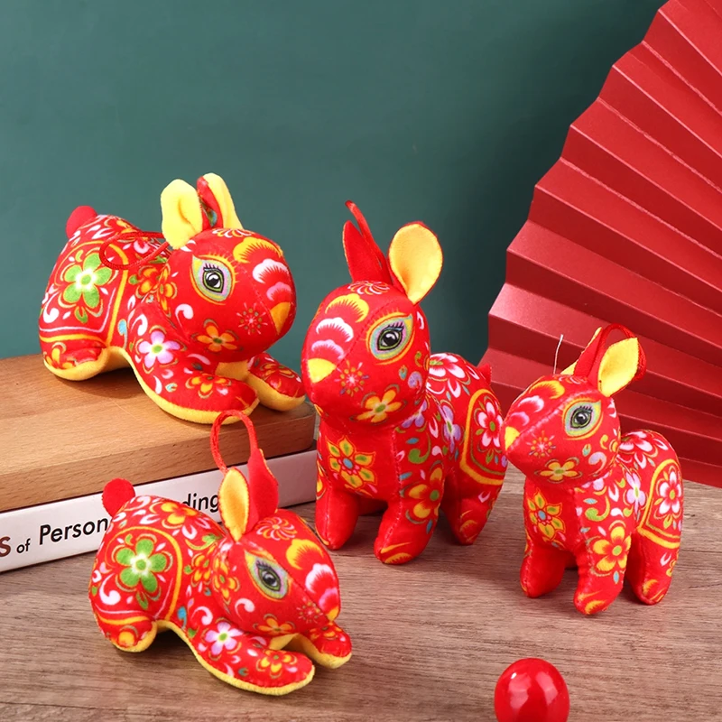 

12/16 см Год Кролика 2023, кролик со знаками Зодиака, плюшевая игрушка, кролик, талисман, плюшевая кукла, подушка, набивная для детей, Новогодний п...