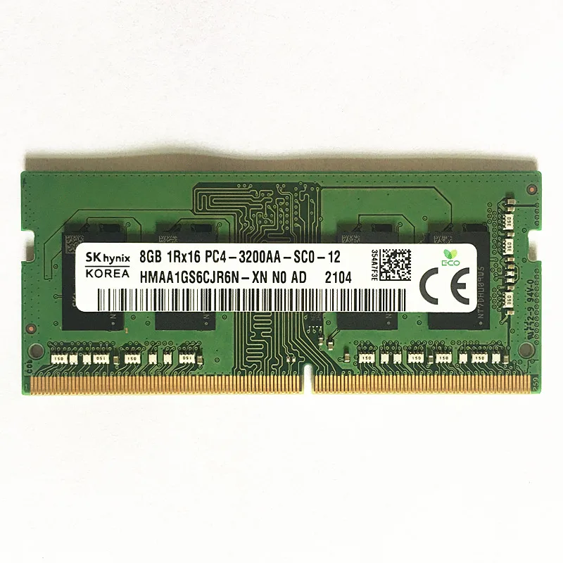 

SK hynix DDR4 RAMS 8GB 1Rx16 PC4-3200AA-SC0-12 HMAA1GS6CJR6N-XN DDR4 3200 8GB Laptop Memory ddr4 rams