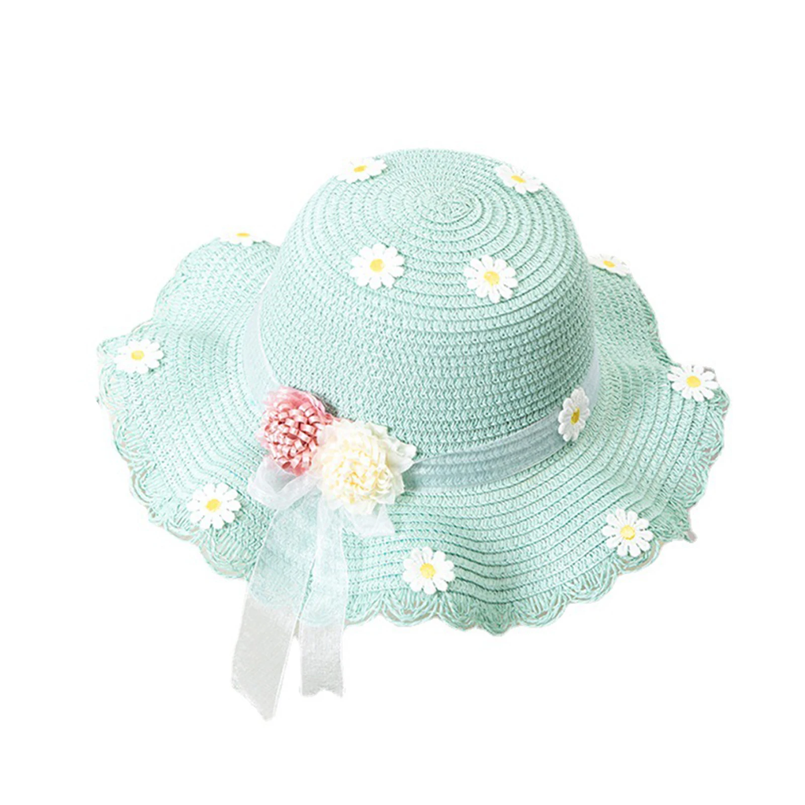 

Соломенные шляпы для девочек, легкие школьные удобные шапки с принтом маргариток, для активного отдыха и отдыха на свежем воздухе, милые лет...