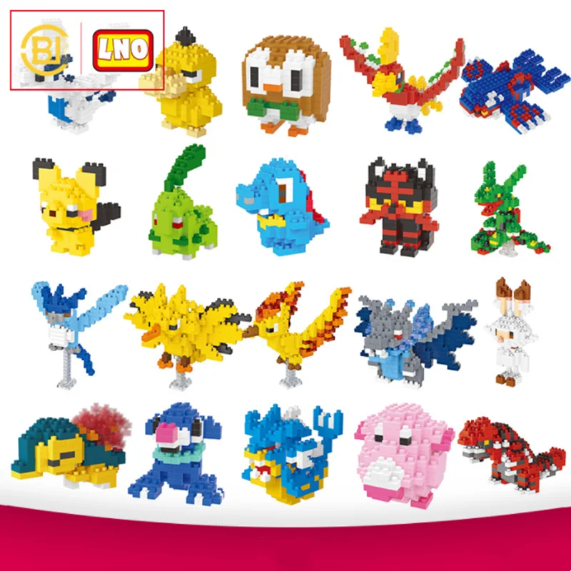 

Original 40 Pokemon Building Blocks Small Particle Mini Assembled Pikachu Charizard Figures Anime Toys Children's Birthday Gift