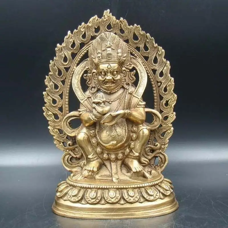 

Exquisite Old Tibet Buddhism Handmade Carving Statue Buddha India Copper Brass