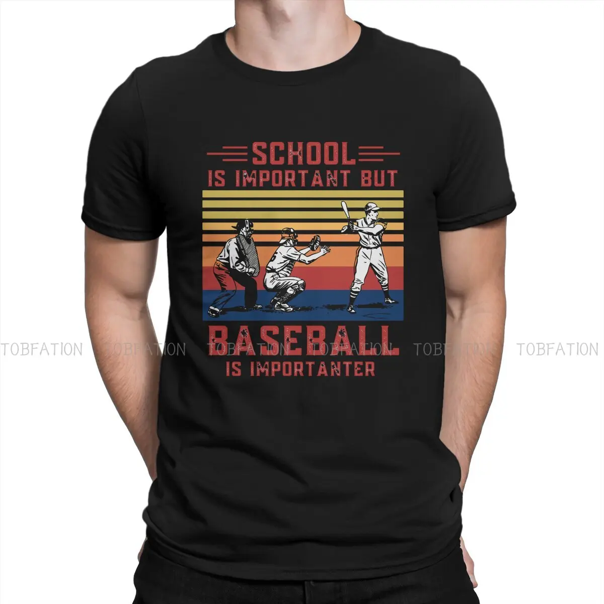 

Бейсбольная Спортивная новейшая футболка для мужчин, школа важна, но Бейсбол имеет значение, Классическая футболка из чистого хлопка с круг...