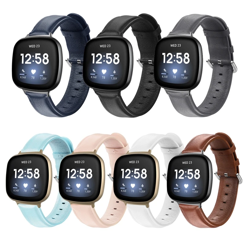 

PU Leather Wristband Strap Watch Band for -Fitbit Versa3/Sense for Smart Watch