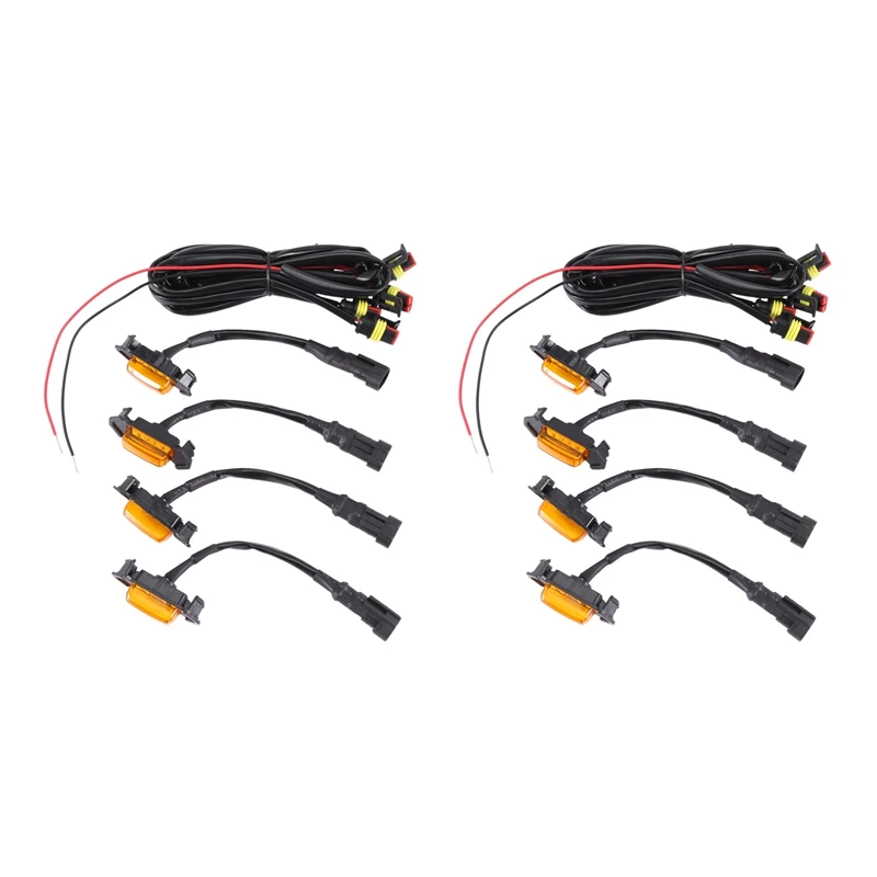 

8X Grille Amber Led Lights Kit For Toyota Tacoma Trd Grill 2016-2018