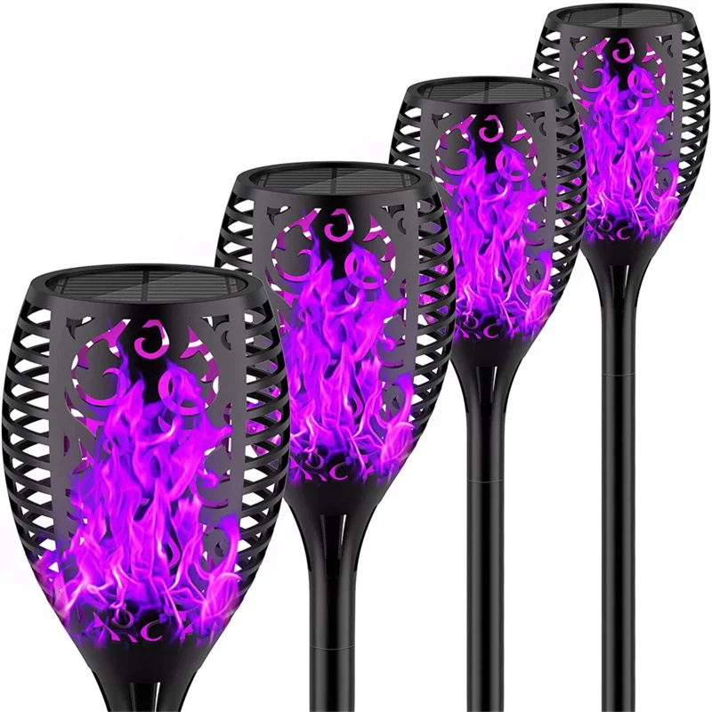 

12LED Solar Flame Torch Light Flickering Blue Purple Light Waterproof Garden Decoration Outdoor Lawn Path Yard Patio LED Lamps