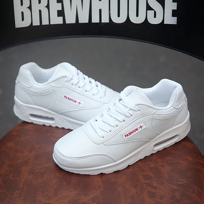 

Мужские кроссовки, модные мужские кроссовки для бега, спортивная обувь на платформе для мужчин, белая спортивная обувь из искусственной кожи на шнуровке для мужчин, мужские кроссовки