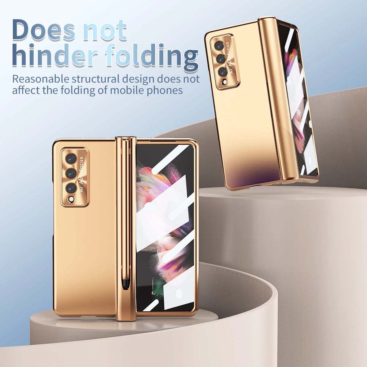 Suitable for Samsung zfold4 phone case, fold4 5G precision hole electroplated 360 ° foldable seismic and anti drop phone case