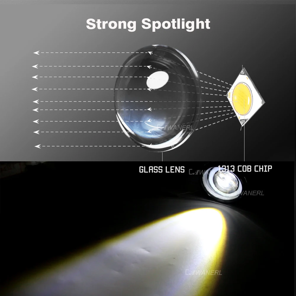 2 светодиодных противотуманных фар COB в сборе 30 Вт автомобильные противотуманные