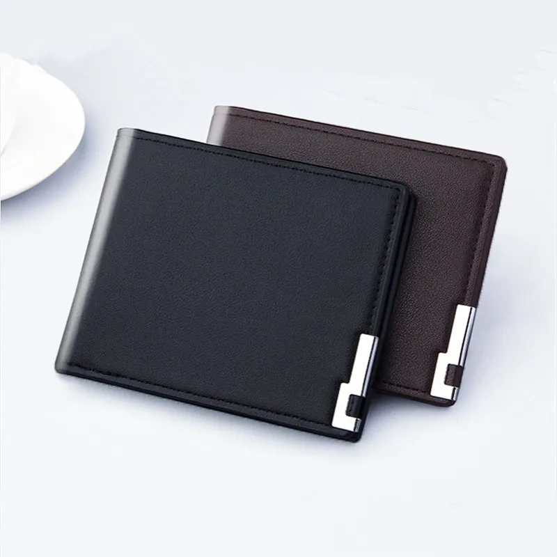 Короткий кошелек для мужчин кредитница визиток бумажник с монетницей и зажимом
