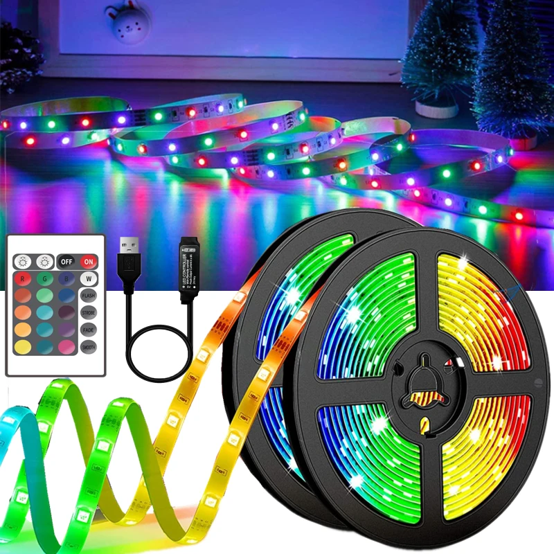 Светодиодная лента с USB 2835 RGB 5050 гибкая лампа инфракрасным Bluetooth управлением 5 в