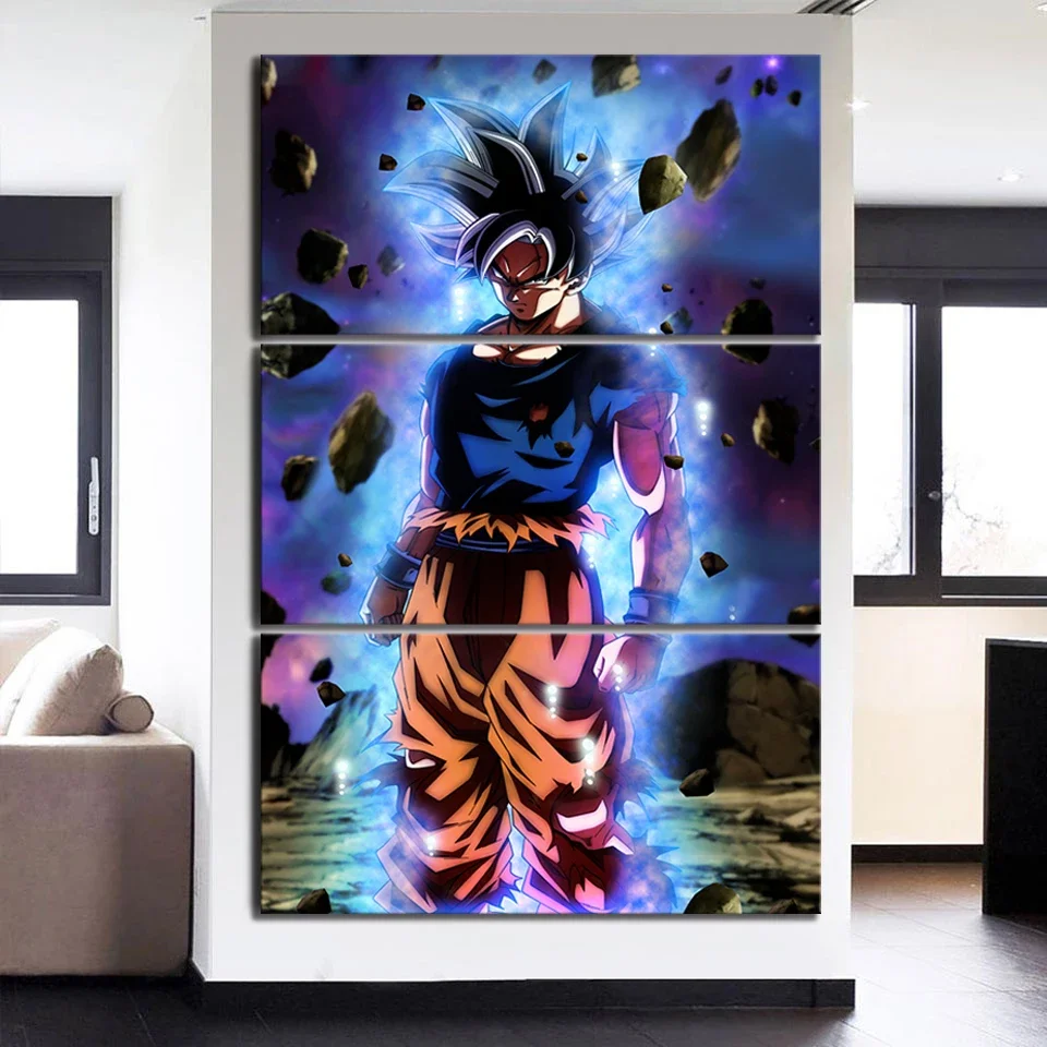

Anime Paintings for Wall Decor 3 Piece Mastered Ultra Instinct Goku Dragon Ball Super Anime Poster Wall Art