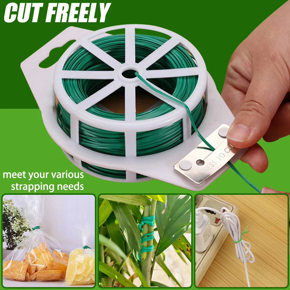 

Garden Twist Ties Flexible Binding Wire Twine Fixed Climbing Plants Line Creeper Vegetable Stabilization Storage Strap with Cutt