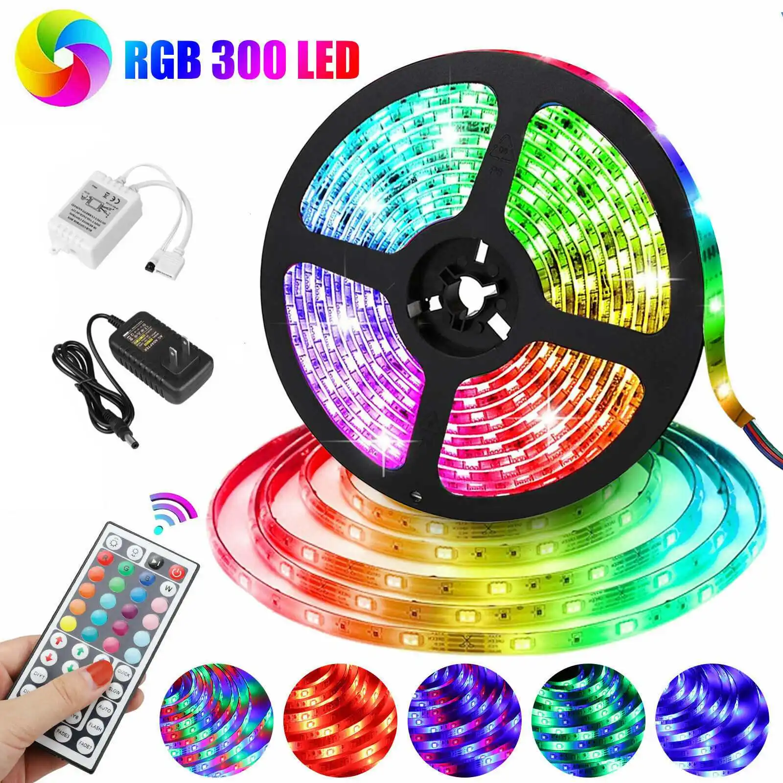 

LED Strip Light RGB 72W 2835 Flexible Ribbon Remote Control 12V Led Lights Strip With 44 Keys IP65 Waterproof Tape Diode+Adapter