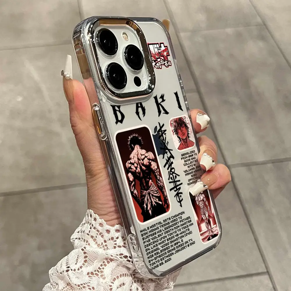Фото Стильный чехол Cool B-Baki HanmaS для iPhone 17 Air 16 15 14 Plus 13 12 11 Pro Max 16e, противоударный, прозрачный, с HD-печатью на задней панели №2