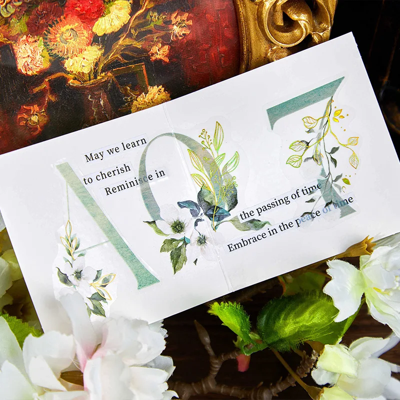 10 шт./1 лот кавайные канцелярские наклейки письмо из цветов дневник декоративные