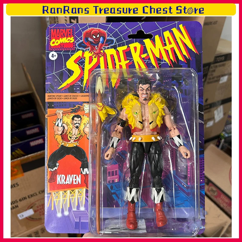 

Marvel Legends Retro Series Spiderman Enemies Kraven (Kraven the Hunter 6)Action Figure Villain Sergei Comics Toys Hallowee Gift