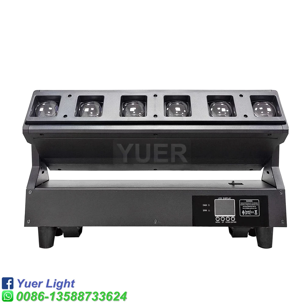 Фото YUER 6x40W RGBW 4в1 Светодиодный прожектор с зумом с одним управлением, движущиеся головные фонари, бар, музыкальная вечеринка, сцена, DJ, дискотека, DMX512 №1
