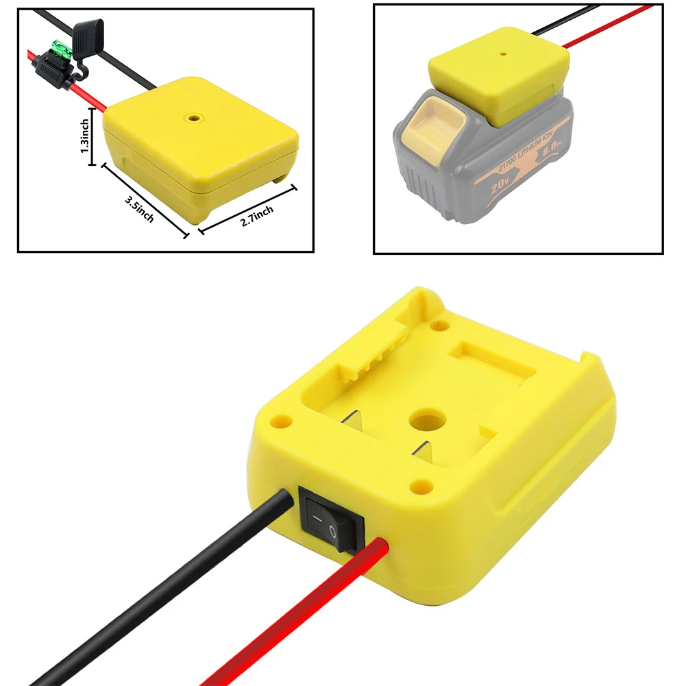

1 шт. адаптер для аккумулятора Dewalt 18 В/20 в, держатель док-станции для литий-ионных аккумуляторов, разъем питания, комплект преобразователей для аккумуляторов с предохранителями