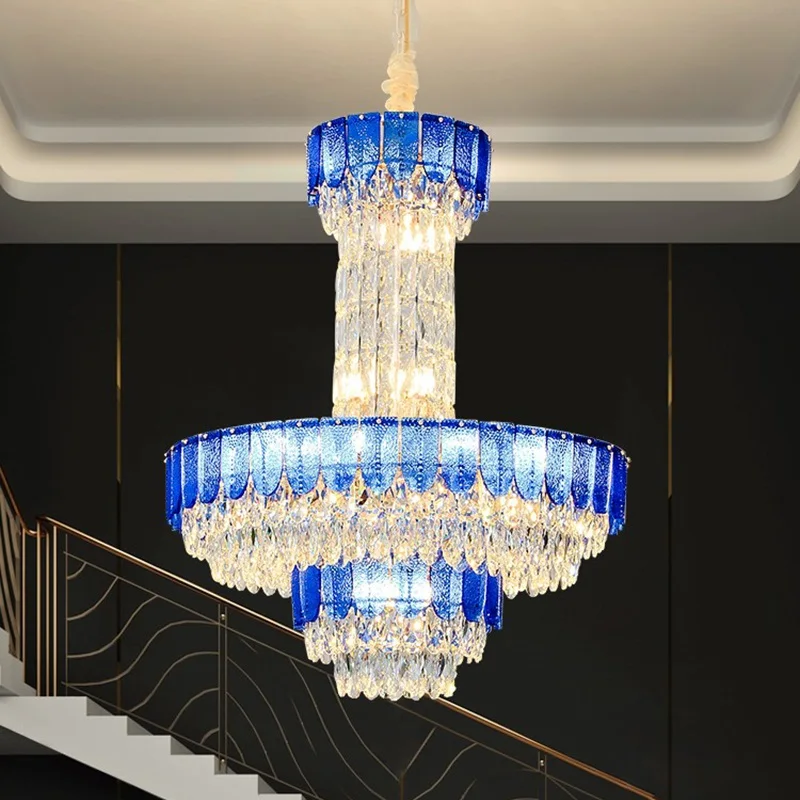 

Amber Loft Large Chandelier Crystal Lamp Villa Lights Hall And Living Room Chandeliers Home Decoration Luxury Lighting Fixtures