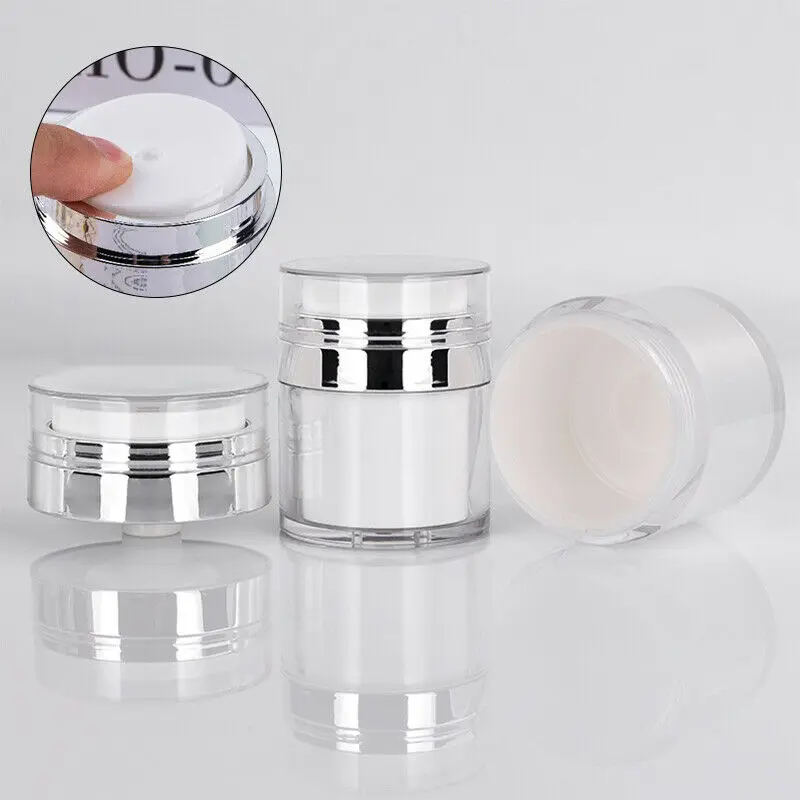 

15ML/30ML/50ML Airless Pump Cosmetic Jar Empty DIY Lotion Face Cream Refillable Bottles Portable Travel Container for Cosmetics