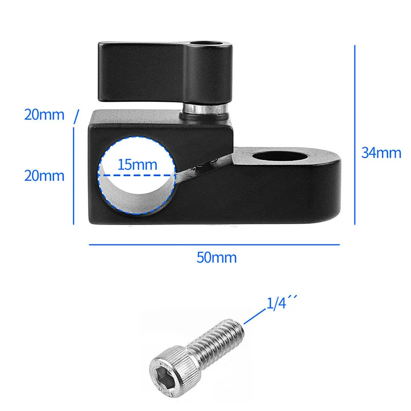 

New design 15mm Single Clamp for Hole System Cage Handle Camera Rail Accessories for Rig Plate