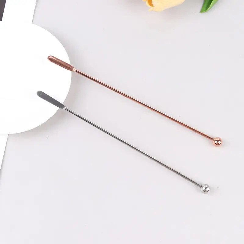 

1PC Stainless Steel Cocktail Stick Cocktail Stirrer Milk Tea Coffee Stir Stick Bartending Tools 19cm