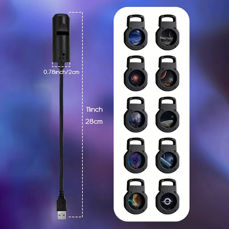 Фото Новый USB-проектор звездного неба с четким изображением, регулируемой яркостью, сенсорным управлением, ночник, проектор звезд для крыши автомобиля. №1